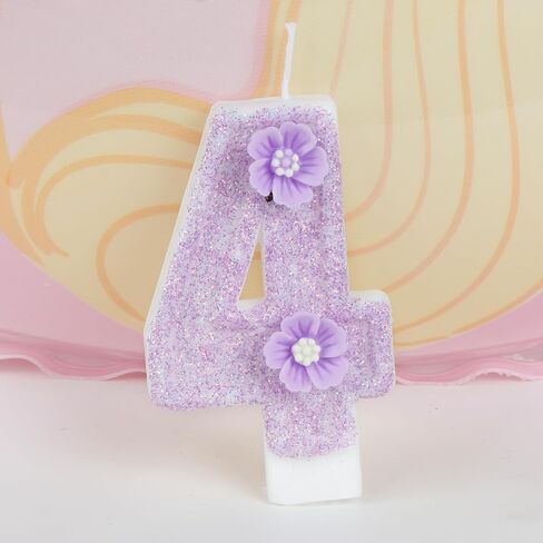 Number 1 Birthday Candles, Macaron 3D Number Candles for Cake Topper with Flower, 1st Birthday Candles Girls Women Sweet Theme Birthday Party Wedding Anniversary Celebration Supplies in Saudi Arabia