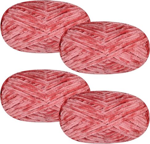 12 PCS Soft Chenille Yarn Velvet Yarn for Crocheting,Fluffy Yarn for Knitting and Crochet DIY Craft,Warm Yarn for Blanket Bag Hat Scarve Clothe Gloves Slippers Doll(White+Blue+Pink+Red+Black+Green) in Saudi Arabia