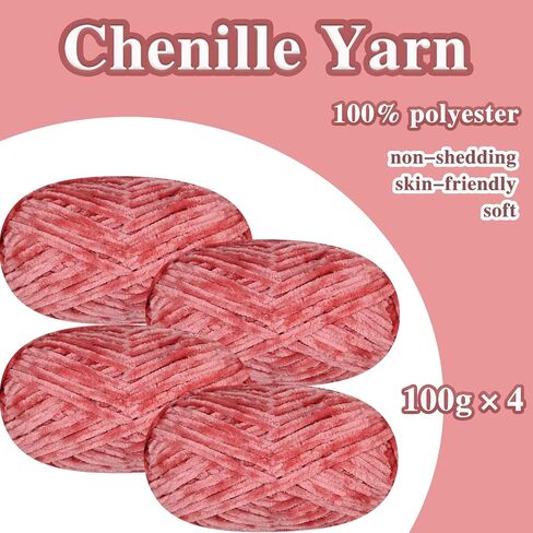 12 PCS Soft Chenille Yarn Velvet Yarn for Crocheting,Fluffy Yarn for Knitting and Crochet DIY Craft,Warm Yarn for Blanket Bag Hat Scarve Clothe Gloves Slippers Doll(White+Blue+Pink+Red+Black+Green) in Saudi Arabia