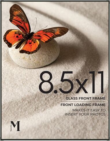 MANTELLO ESSENTIALS 8.5 x 11 Frame, Picture Frame, Front Loading, Certificates Diplomas, 8.5 x 11 Picture Frame, Black - 1 Pack in Kuwait