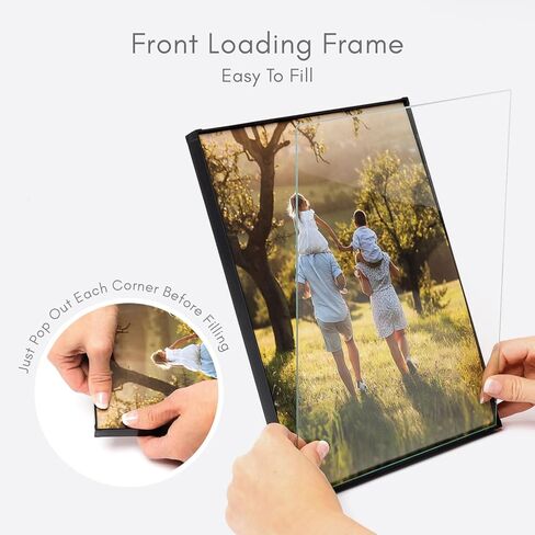 MANTELLO ESSENTIALS 8.5 x 11 Frame, Picture Frame, Front Loading, Certificates Diplomas, 8.5 x 11 Picture Frame, Black - 1 Pack in Kuwait