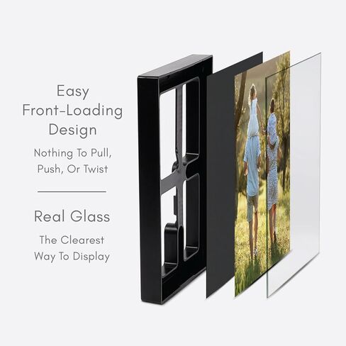 MANTELLO ESSENTIALS 8.5 x 11 Frame, Picture Frame, Front Loading, Certificates Diplomas, 8.5 x 11 Picture Frame, Black - 1 Pack in Kuwait