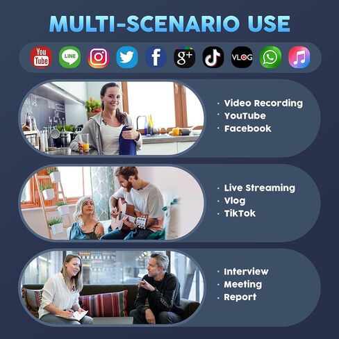 TUTGLOBAL USB Type-C&Lightning Mini Wireless Lavalier Microphone for Android iPhone iPad iPhone 15 Pro Max Galaxy,2 Pack Lapel Microphones,AutoConnect Noise Cancelling Mic for Podcast/Record/etc in Kuwait