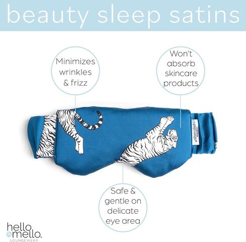 Hello Mello Beauty Sleep Satin Sleep Mask for Sleeping Satin Blindfold Elastic Strap - Sleep Easy Tiger in Saudi Arabia