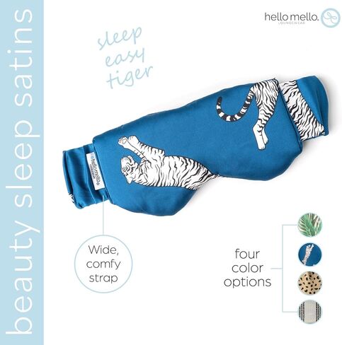 Hello Mello Beauty Sleep Satin Sleep Mask for Sleeping Satin Blindfold Elastic Strap - Sleep Easy Tiger in Saudi Arabia
