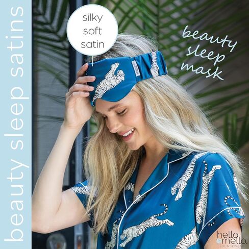 Hello Mello Beauty Sleep Satin Sleep Mask for Sleeping Satin Blindfold Elastic Strap - Sleep Easy Tiger in Saudi Arabia