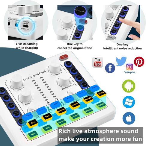 حزمة معدات sktome Podcast لعدد 2، مغير صوت V8s مع حزمة ميكروفون بودكاست BM-800 - ميكروفون مكثف استوديو مثالي للبث والتسجيل والغناء والبث والألعاب in Kuwait