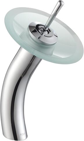 Kraus KGW-1700CH-FR Single Lever Vessel Glass Waterfall Bathroom Faucet Chrome with Frosted Glass Disk,Bronze in Saudi Arabia