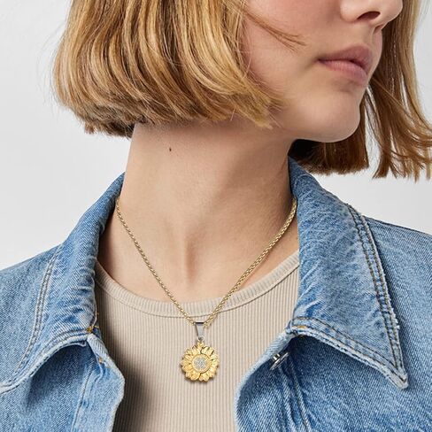Heart Sunflower Urn Necklace for Ashes Women Men Flower Cremation Keepsake Memorial Jewelry Gift in Kuwait