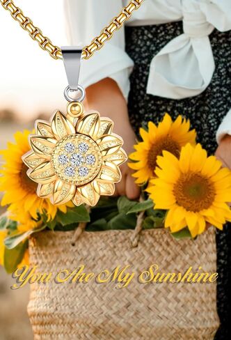 Heart Sunflower Urn Necklace for Ashes Women Men Flower Cremation Keepsake Memorial Jewelry Gift in Kuwait