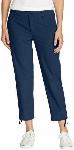 Eddie Bauer Capri Pants for Women with Side Zipprer Cargo Pocket - Women's Hiking Pants with Belt Loop - Ripstop Capri (Blue, 6) in Saudi Arabia