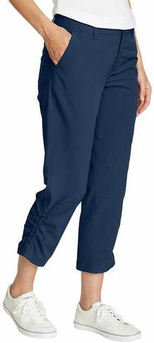 Eddie Bauer Capri Pants for Women with Side Zipprer Cargo Pocket - Women's Hiking Pants with Belt Loop - Ripstop Capri (Blue, 6) in Saudi Arabia
