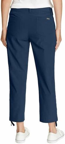 Eddie Bauer Capri Pants for Women with Side Zipprer Cargo Pocket - Women's Hiking Pants with Belt Loop - Ripstop Capri (Blue, 6) in Saudi Arabia