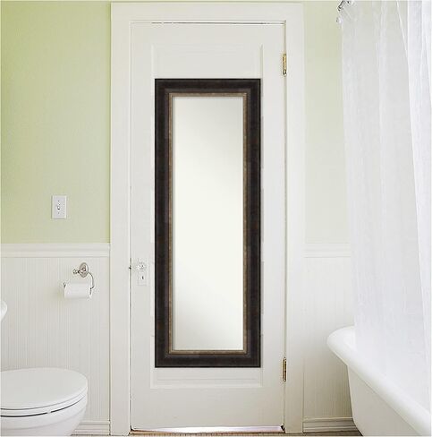 Amanti Art Door Wall Mirror, Full Length Mirror (52 x 18 in.), Grand Black Narrow Full Body Mirror and On The Door Mirror Full Length Mirror for Bedroom or Living Room Decor, frameColors Mirror, in Saudi Arabia
