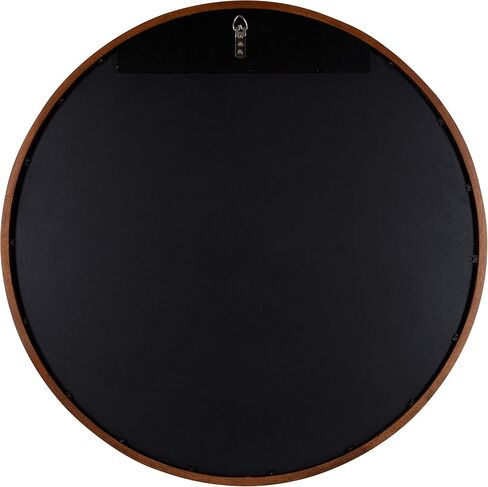 Kate and Laurel McLean Mid-Century Wood Framed Wall Mirror, 30 inch Diameter, Walnut Brown, Decorative Modern Round Mirror in Saudi Arabia