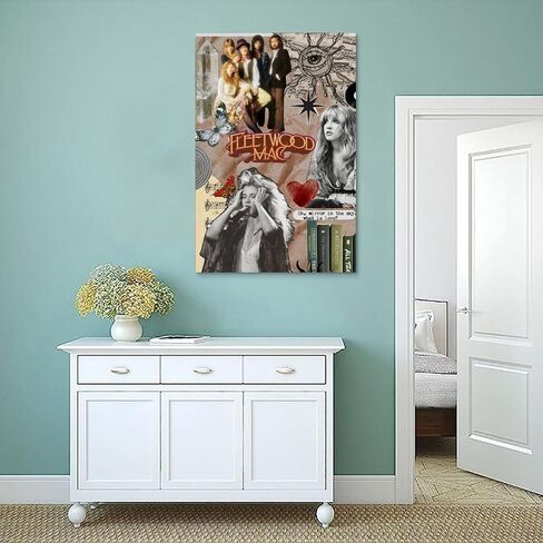 SkVLf ملصق فني عتيق Fleetwood Mac Canvas Collage ملصق فني لوحة زخرفية من القماش وملصقات جدارية وصورة فنية مطبوعة على ملصقات ديكور غرفة النوم العائلية الحديثة 12 × 18 بوصة (30 × 45 سم) in Kuwait