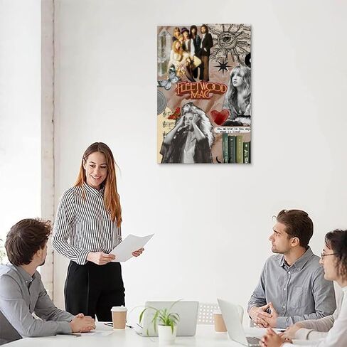 SkVLf ملصق فني عتيق Fleetwood Mac Canvas Collage ملصق فني لوحة زخرفية من القماش وملصقات جدارية وصورة فنية مطبوعة على ملصقات ديكور غرفة النوم العائلية الحديثة 12 × 18 بوصة (30 × 45 سم) in Kuwait