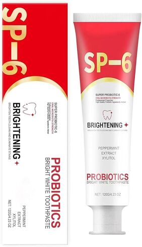 Sp-6 Ultra Whitening, Sp 6 Toothpaste, Sp-6 Probiotics Bright White Toothpaste, Sp 6 Ultra Whitening Toothpaste, Fresh Breath Toothpaste, Brightening and Stain Removing Toothpaste (1PCS) in Saudi Arabia