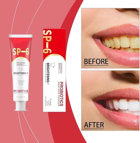 Sp-6 Ultra Whitening, Sp 6 Toothpaste, Sp-6 Probiotics Bright White Toothpaste, Sp 6 Ultra Whitening Toothpaste, Fresh Breath Toothpaste, Brightening and Stain Removing Toothpaste (1PCS) in Saudi Arabia