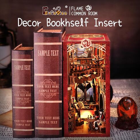 مجموعة زوايا الكتب DIY من CUTEBEE مع مقاومة للغبار، وإدخال رف الكتب، مجموعة مصغرة DIY، وحامل الكتب، ونموذج بناء مجموعة الإبداع، وزقاق الديكور مع ضوء LED (الإيقاع السري) in Kuwait