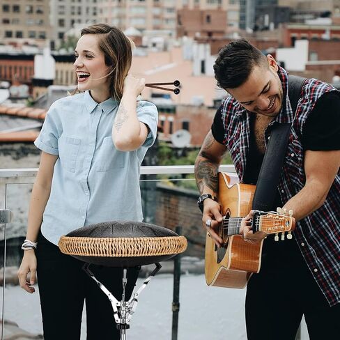 Steel Tongue Drum- ChunFeng 14 Inches 15 Notes Hand pan Drum Instrument With Drumsticks,Carry Bag, Music Book, C-Major (Navy Blue) in Kuwait