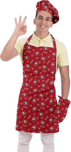 Northwest NFL 3 Piece Team Color and Logo Chef Set: Apron, Oven Mitt and Chef Hat in Saudi Arabia