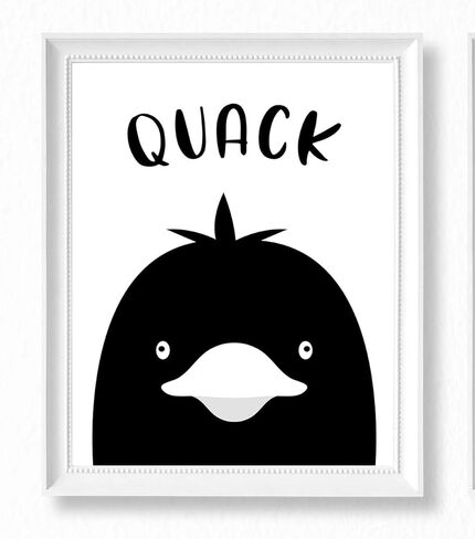 مطبوعات فنية لديكور الحائط لغرف الأطفال في مزرعة بروك آند فاين غير مؤطرة مقاس 8 × 10 مجموعة من 4 قطع للأطفال الصغار، والبنات، والصبيان، وحمامات الأطفال، وغرفة اللعب، والفصول الدراسية - أصوات الحيوانات باللونين الأبيض والأسود in Kuwait