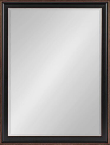 Kate and Laurel Havana Framed Beveled Wall Mirror, 25 x 31, Black, Traditional Dark Accent Mirror for Classic Decor in Saudi Arabia