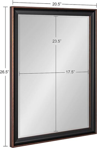 Kate and Laurel Havana Framed Beveled Wall Mirror, 25 x 31, Black, Traditional Dark Accent Mirror for Classic Decor in Saudi Arabia