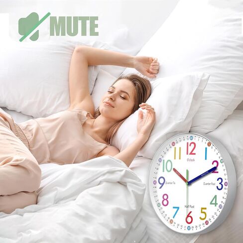 Telling Time Clock - NonTicking Cute Wall Watch Clock - Silent Analog Clock for Room- BA-3 (A Type, 10 Inch) in Saudi Arabia