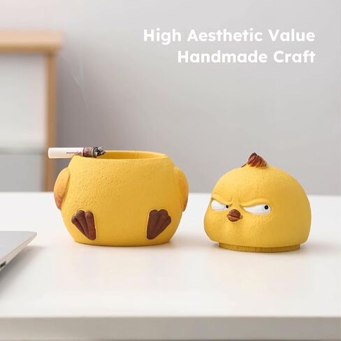 منفضة سجائر لطيفة مع غطاء، منفضة سجائر الدجاج الغاضب ديكور المنزل والمكتب هدية مدخن للنساء والرجال، منفضة سجائر سيجار بدون دخان في الداخل، ديكور الفناء الخارجي، دلو صواني رماد رائعة، هدية رائعة منفضة سجائر in Kuwait