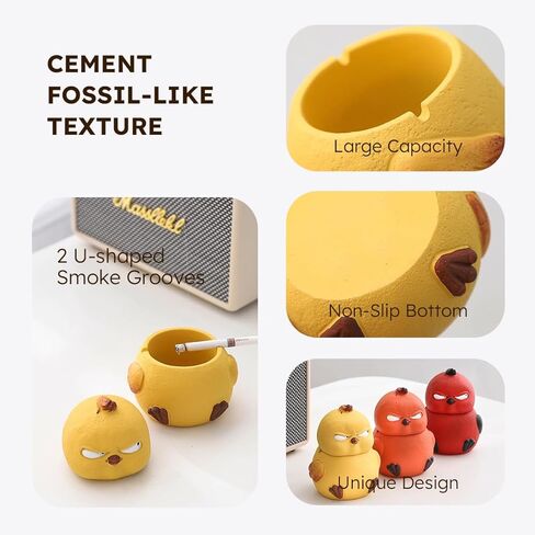 منفضة سجائر لطيفة مع غطاء، منفضة سجائر الدجاج الغاضب ديكور المنزل والمكتب هدية مدخن للنساء والرجال، منفضة سجائر سيجار بدون دخان في الداخل، ديكور الفناء الخارجي، دلو صواني رماد رائعة، هدية رائعة منفضة سجائر in Kuwait