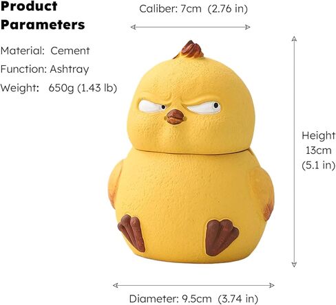 منفضة سجائر لطيفة مع غطاء، منفضة سجائر الدجاج الغاضب ديكور المنزل والمكتب هدية مدخن للنساء والرجال، منفضة سجائر سيجار بدون دخان في الداخل، ديكور الفناء الخارجي، دلو صواني رماد رائعة، هدية رائعة منفضة سجائر in Kuwait