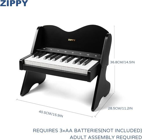 ZIPPY Kids Piano Keyboard, 25 Keys Digital Piano for Kids, Touch Sensitive Control Panel, Built-in Songs, Volume Adjustable, Mini Music Educational Instrument Toy, Wood Piano for Toddlers Girls Boys in Kuwait