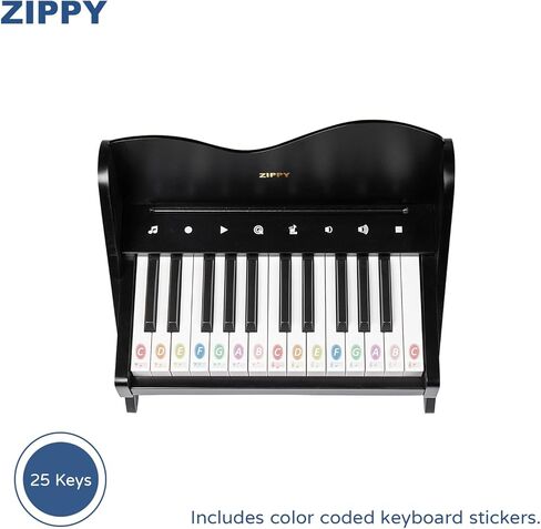 ZIPPY Kids Piano Keyboard, 25 Keys Digital Piano for Kids, Touch Sensitive Control Panel, Built-in Songs, Volume Adjustable, Mini Music Educational Instrument Toy, Wood Piano for Toddlers Girls Boys in Kuwait