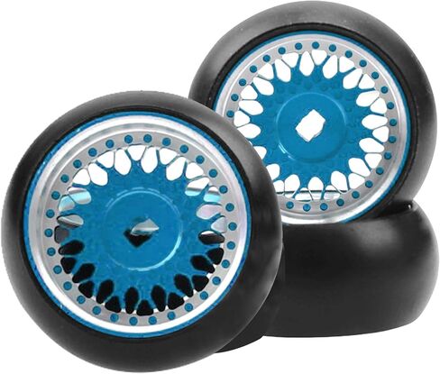 4 عبوات من إطارات السيارات Vgoohobby 1/28 Drift إطارات بلاستيكية مع إطارات عجلات معدنية متوافقة مع Wltoys K969 K989 Kyosho Mini-Z Mini-Q 1/28 RC إطارات الانجراف البديلة (أحمر) in Kuwait