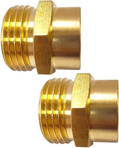 AOPANDA خرطوم حديقة نحاسي ملولب 1/2 NPT أنثى × 3/4 GHT وصلة تركيب ذكر، محول خرطوم الحديقة، خيط مزدوج ذكر وأنثى 1/2 NPT أنثى × 3/4 GHT ذكر أنبوب (عبوتان) in Kuwait