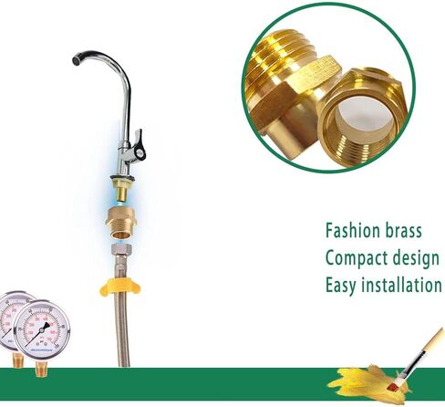 AOPANDA خرطوم حديقة نحاسي ملولب 1/2 NPT أنثى × 3/4 GHT وصلة تركيب ذكر، محول خرطوم الحديقة، خيط مزدوج ذكر وأنثى 1/2 NPT أنثى × 3/4 GHT ذكر أنبوب (عبوتان) in Kuwait