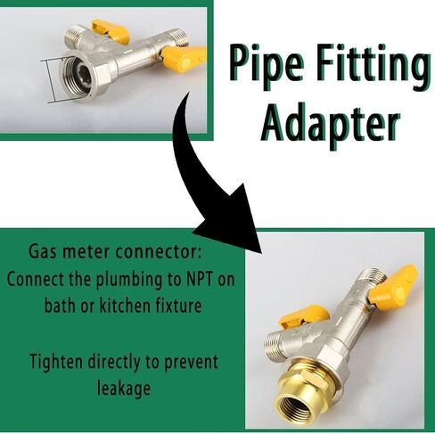 AOPANDA خرطوم حديقة نحاسي ملولب 1/2 NPT أنثى × 3/4 GHT وصلة تركيب ذكر، محول خرطوم الحديقة، خيط مزدوج ذكر وأنثى 1/2 NPT أنثى × 3/4 GHT ذكر أنبوب (عبوتان) in Kuwait