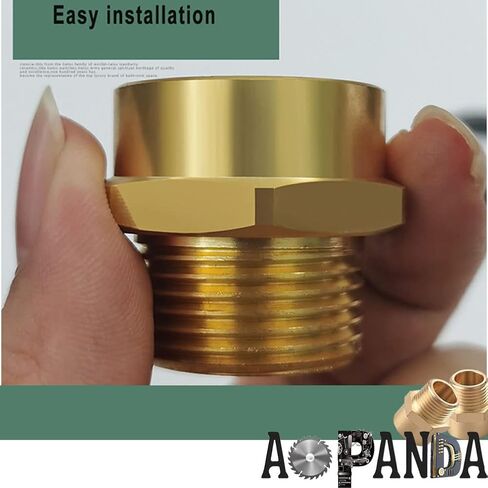 AOPANDA خرطوم حديقة نحاسي ملولب 1/2 NPT أنثى × 3/4 GHT وصلة تركيب ذكر، محول خرطوم الحديقة، خيط مزدوج ذكر وأنثى 1/2 NPT أنثى × 3/4 GHT ذكر أنبوب (عبوتان) in Kuwait