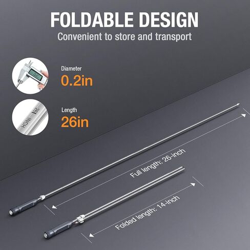 بندقية USB Borescope-Focus & Fold، Teslong NTG200H 0.2 بوصة برميل تتحمل نطاق بندقية تنظيف الكاميرا مع التركيز اليدوي، قضيب صلب قابل للطي 26 بوصة، ضوء LED يناسب .22 عيار وأسلحة نارية أكبر in Kuwait