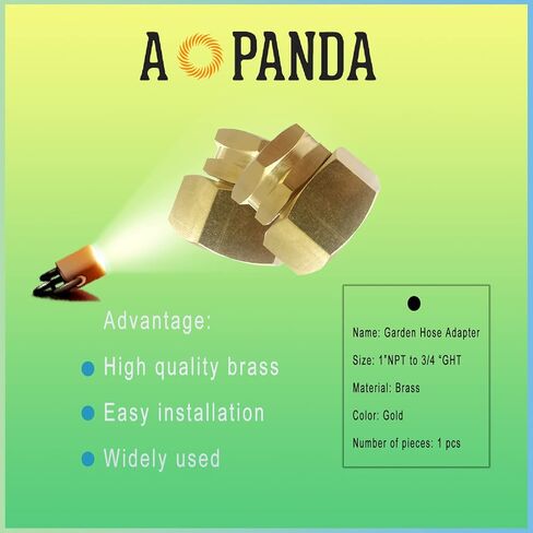 AOPANDA خرطوم حديقة نحاسي ملولب 1/2 NPT أنثى × 3/4 GHT وصلة تركيب ذكر، محول خرطوم الحديقة، خيط مزدوج ذكر وأنثى 1/2 NPT أنثى × 3/4 GHT ذكر أنبوب (عبوتان) in Kuwait