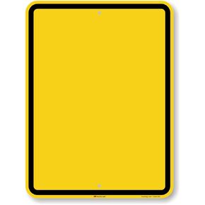 SmartSign 24 x 18 inch Blank Metal Sign with Border, 80 mil Aluminum, 3M Laminated Engineer Grade Reflective Material, Black and Yellow