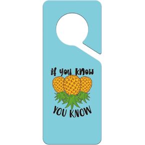 Please Disturb Door Hanger Sign -Shejdgart Pink Upside Down Pineapple Front Door Sign Double Sided Please Disturb Door Hangers Funny Wedding Gifts for Couples Bedroom Living Room Home Decor
