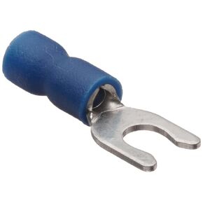 11710 Locking Spade Terminal, Vinyl Insulated, Blue, 16-14 Wire Size, #8 Stud Size (Pack of 100)