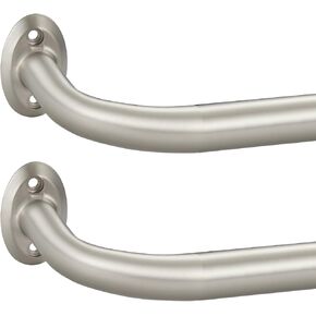 2 Pack 1Inch Diameter Wrap Around Curtain Rods for windows 28-86 inch(2.3-7Ft), Splicing Adjustable Room Darking Drapery Rod with Aluminum Finials and Brackets,Antique Bronze