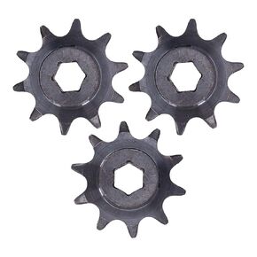 Tissting 3Pcs 5307‑4008‑0010 Steel Sprocket, 8mm Pitch Hex Hole 10 Teeth Drive Gears for Bicycles Mechanical Equipment Hardware Accessories