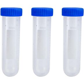 3Pcs Clear 50ml Centrifuge Tubes Set Lab Test Container Graduated Scales Anti-Leaking Screw Cap for Student Experiment Centrifuge Tubes 50ml Flat Round Bottom