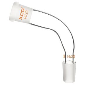 Glass Distillation Adapter, 105-Degree Bent Borosilicate Glass Adapter with 14/20 Outer and Inner Joint