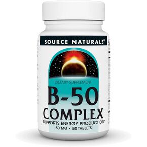 Source Naturals B-50 Complex, Supports Energy Production* - 50 Tablets